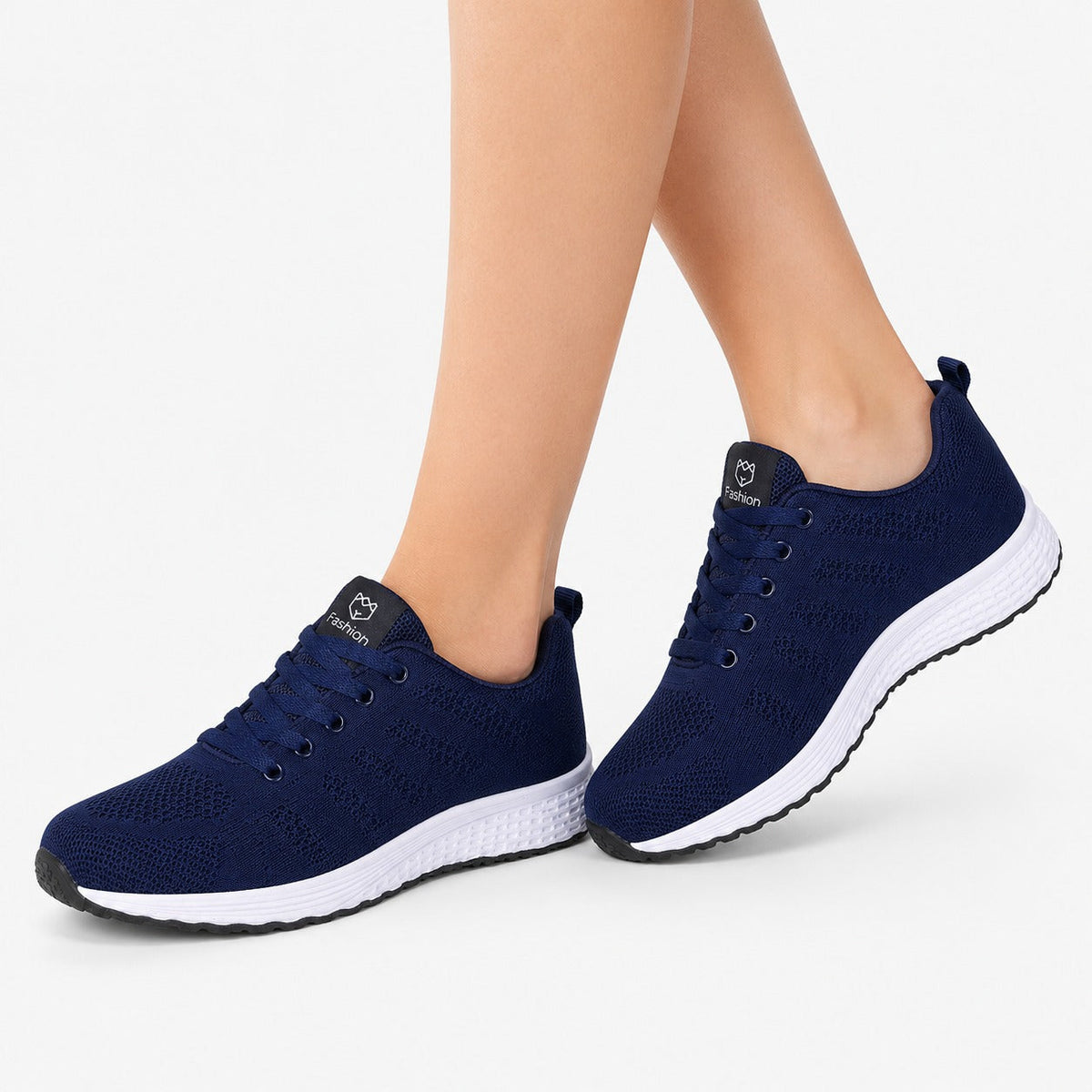 Pace Lightweight Comfort Shoes For Women Colour Navy Model Wearing