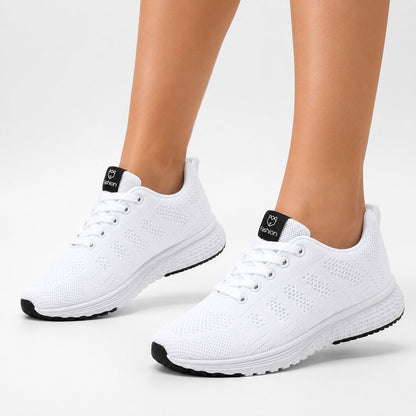 Pace Lightweight Comfort Shoes For Women Colour White Model Wearing