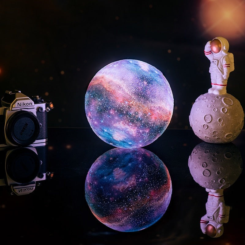 Printed 3D Galaxy Moon Lamp