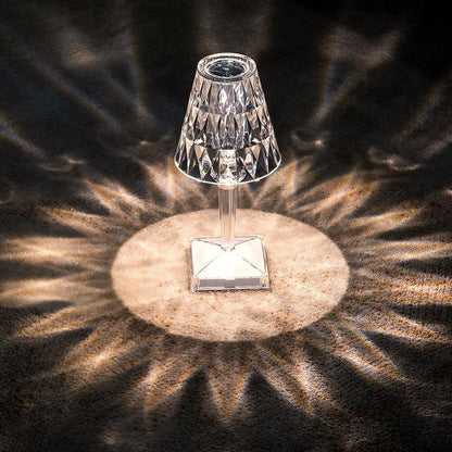 Sparkling Crystal Lamp – Touch Dimming, Rechargeable LED