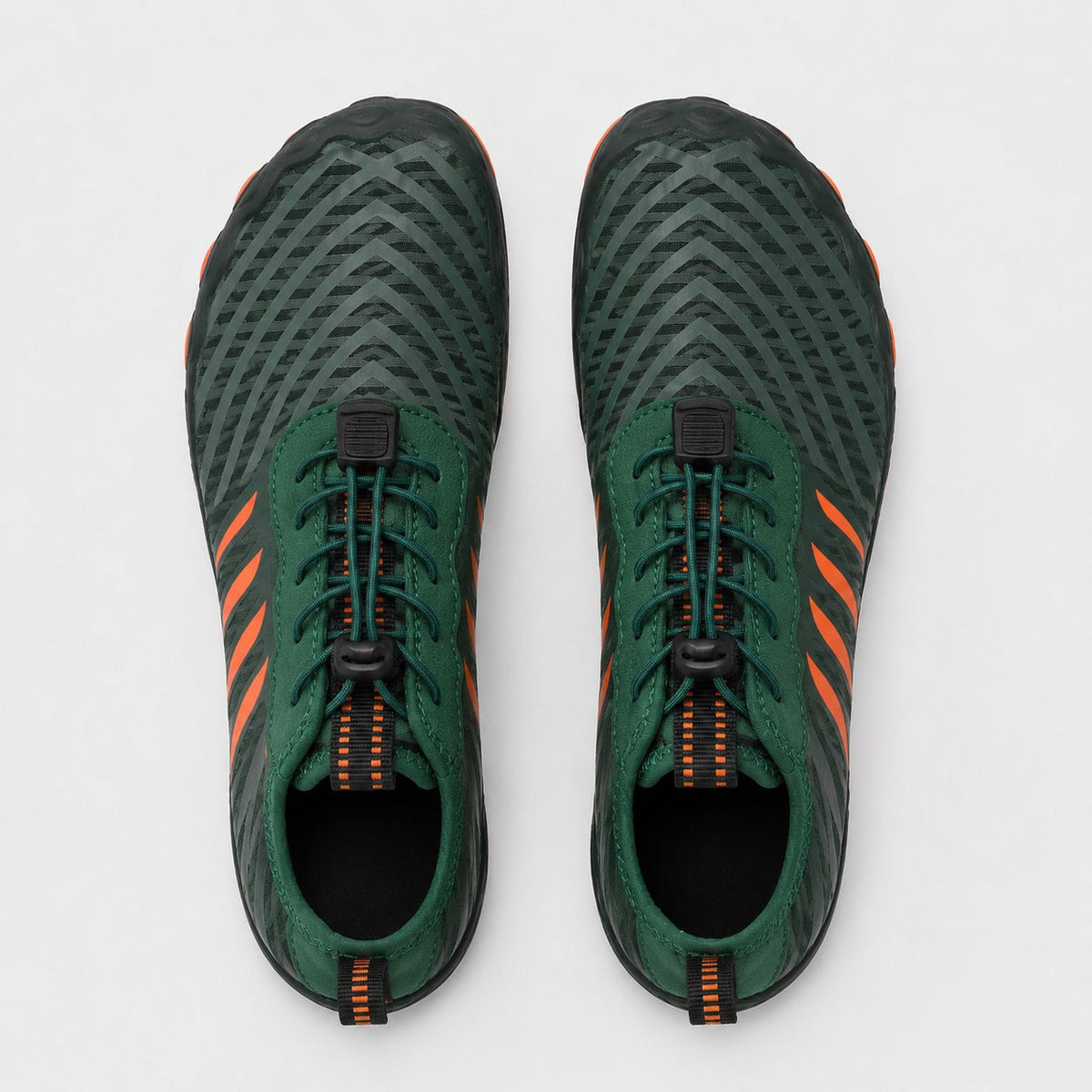 Prostep Premium Barefoot Shoes For Women Colour Green Orange Top Down Detail