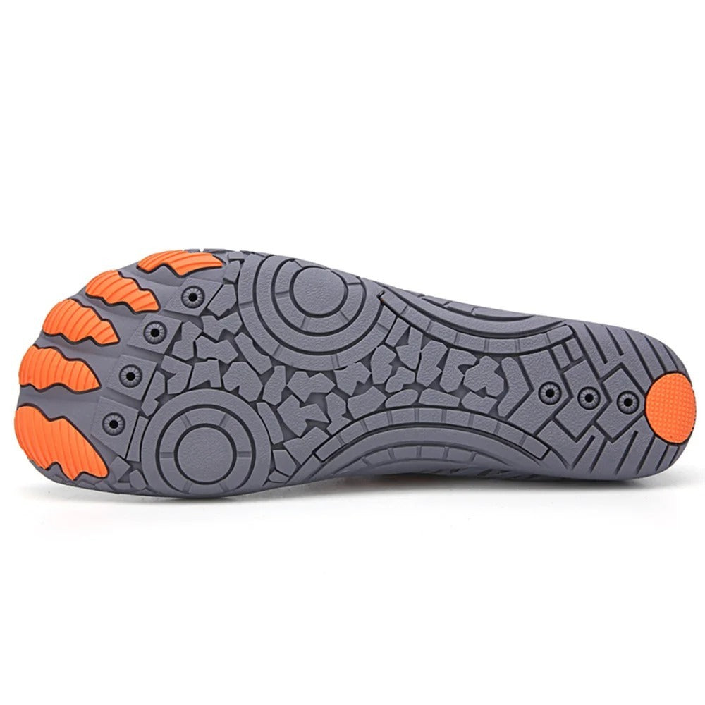 Prostep Premium Barefoot Shoes For Women Colour Grey Orange Outsole Detail