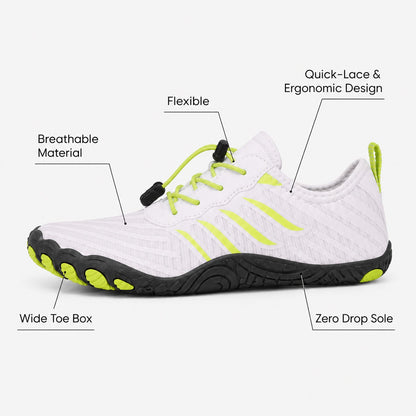 Prostep Premium Barefoot Shoes For Women Colour White Lime Feature Diagram
