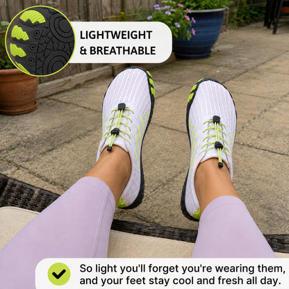 Prostep Premium Barefoot Shoes For Women Colour White Lime Lightweight Breathable Lifestyle