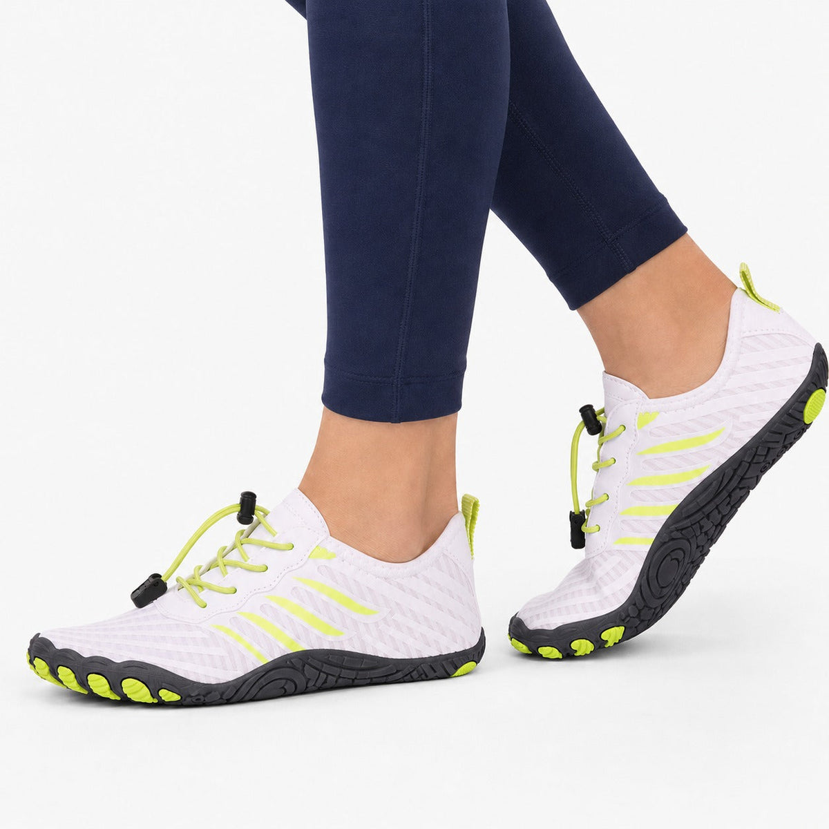 Prostep Premium Barefoot Shoes For Women Colour White Lime Model Wearing