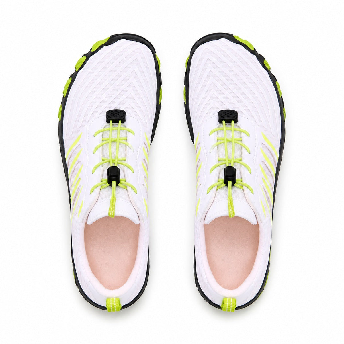 Prostep Premium Barefoot Shoes For Women Colour White Lime Top Down Detail