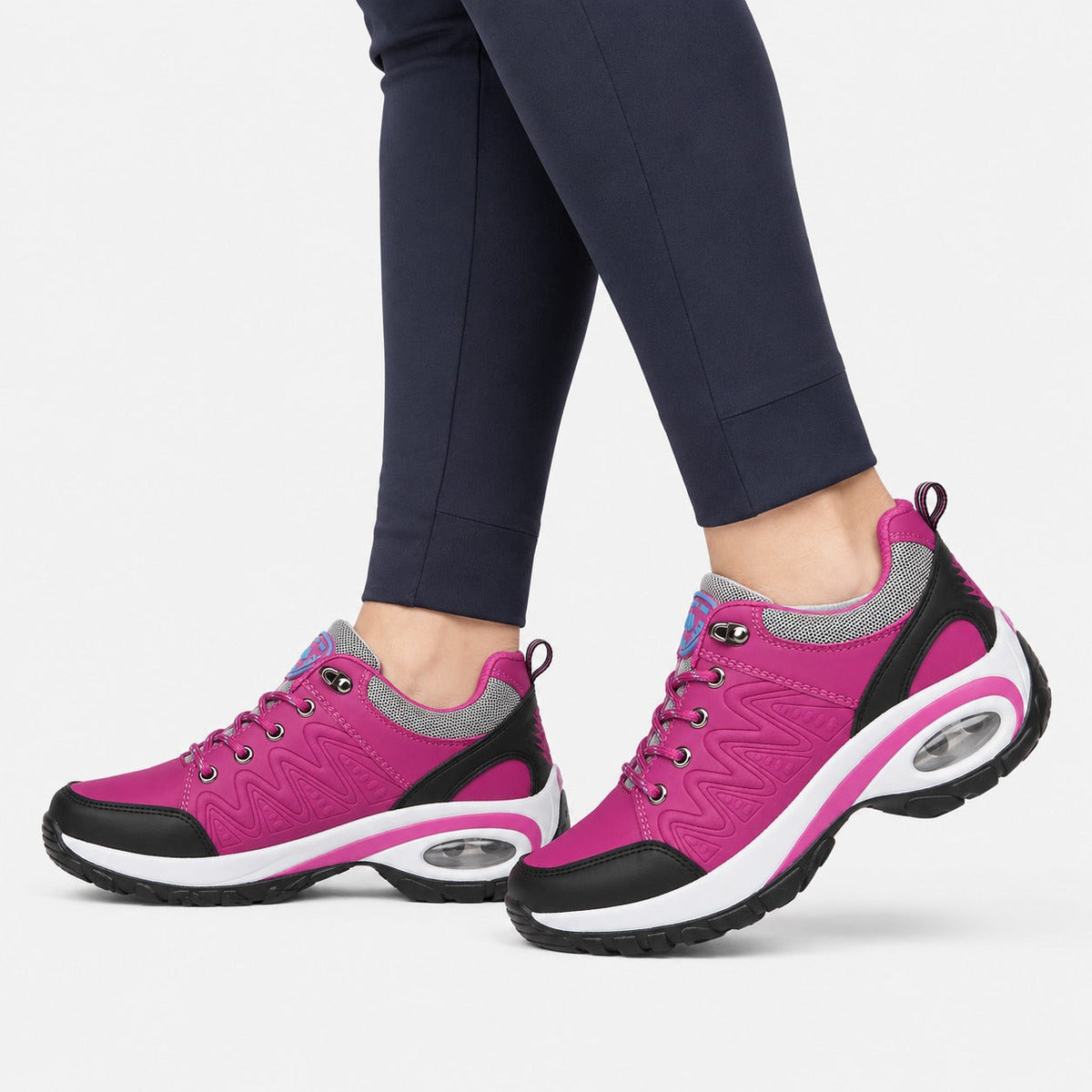 Ridge Waterproof Outdoor Sneakers For Women Colour Pink Front Model Wearing