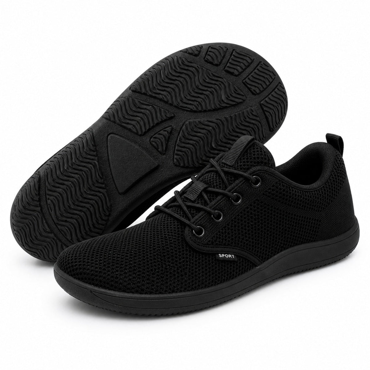 Terra Wide Fit Shoes For Women All Black Front Hero Pair Sole