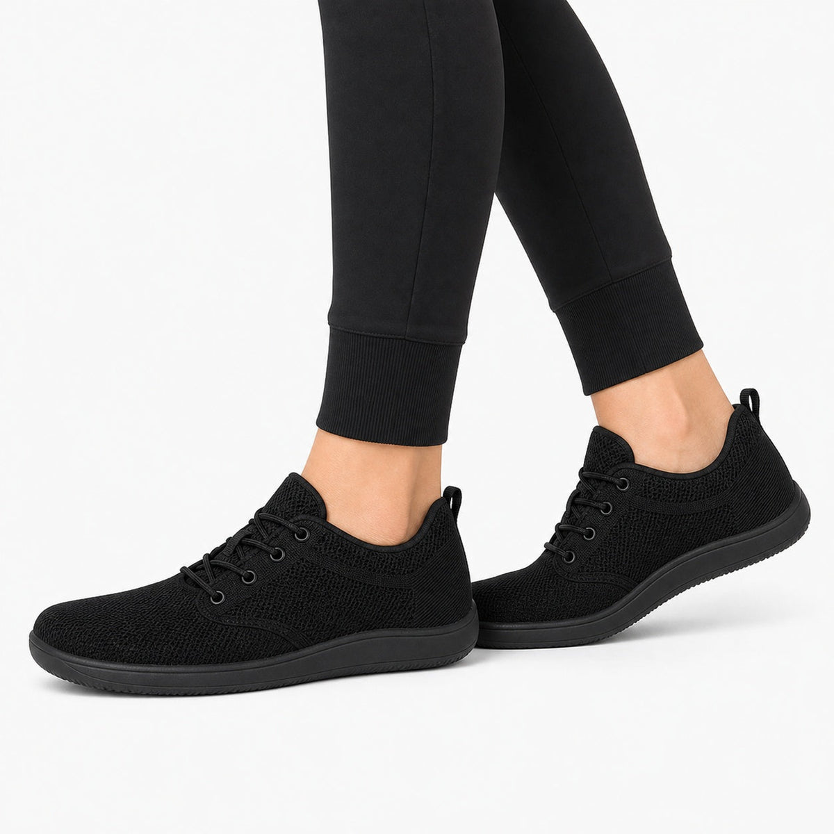 Terra Wide Fit Shoes For Women All Black Model Wearing
