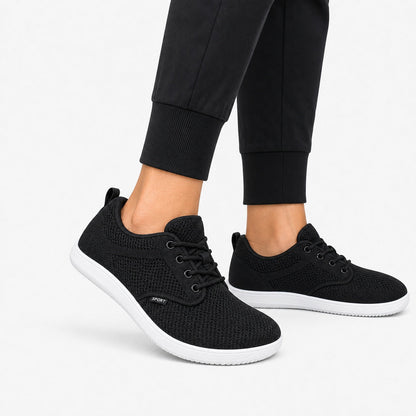 Terra Wide Fit Shoes For Women Black White Model Wearing