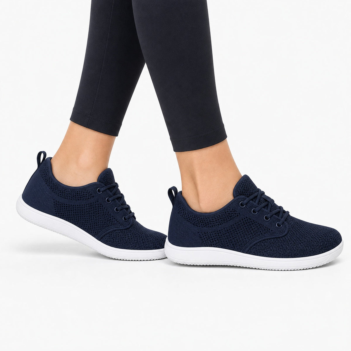 Terra Wide Fit Shoes For Women Navy White Model Wearing