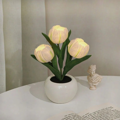 Tulip Night Light Lamp - Lifelike LED Flowers, Soft Warm Glow