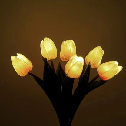 Tulip Night Light Lamp - Lifelike LED Flowers, Soft Warm Glow