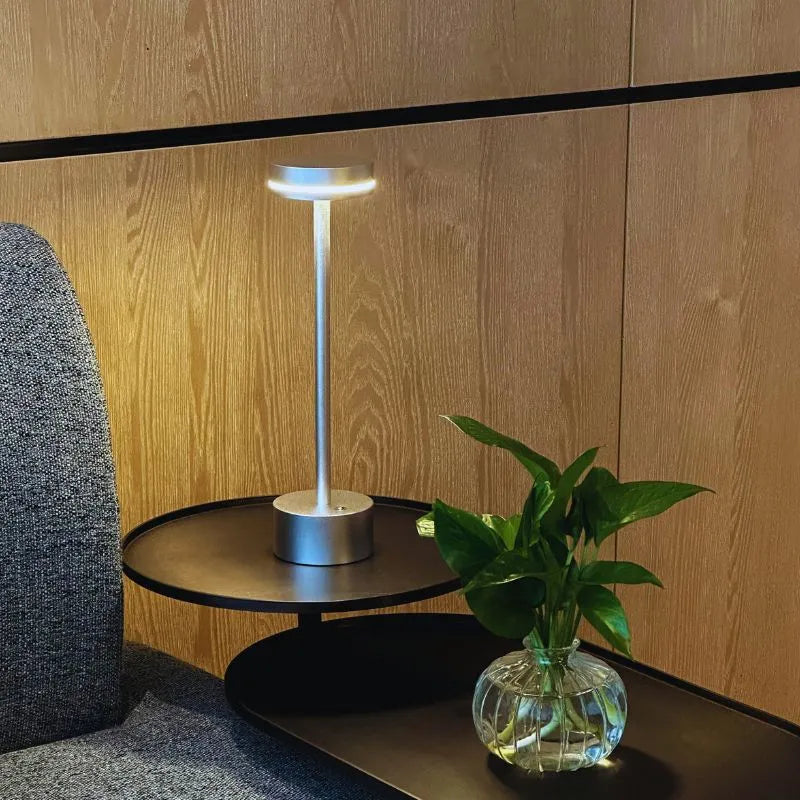 Cosmic Elegance Table Lamp - Rechargeable LED, Touch Dimmable