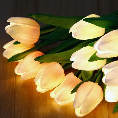 Tulip Night Light Lamp - Lifelike LED Flowers, Soft Warm Glow