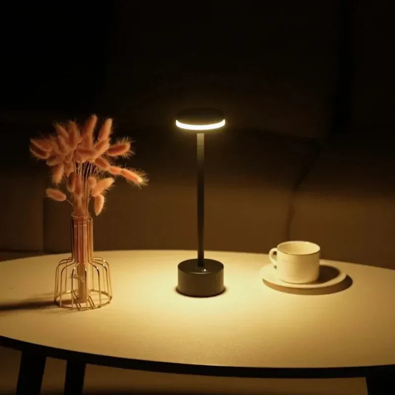 Cosmic Elegance Table Lamp - Rechargeable LED, Touch Dimmable