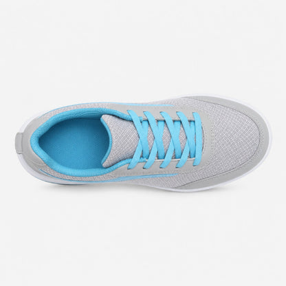 Wave Orthopedic Sole Walking Shoes For Women Colour Grey Blue Top Down Detail