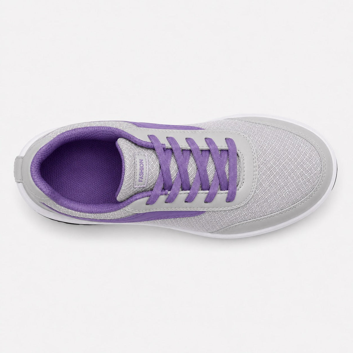 Wave Orthopedic Sole Walking Shoes For Women Colour Grey Purple Top Down Detail
