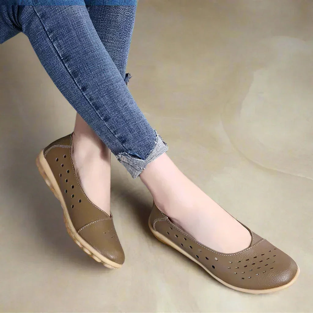 Aurelia Leather Slip-On Flats for Bunions
