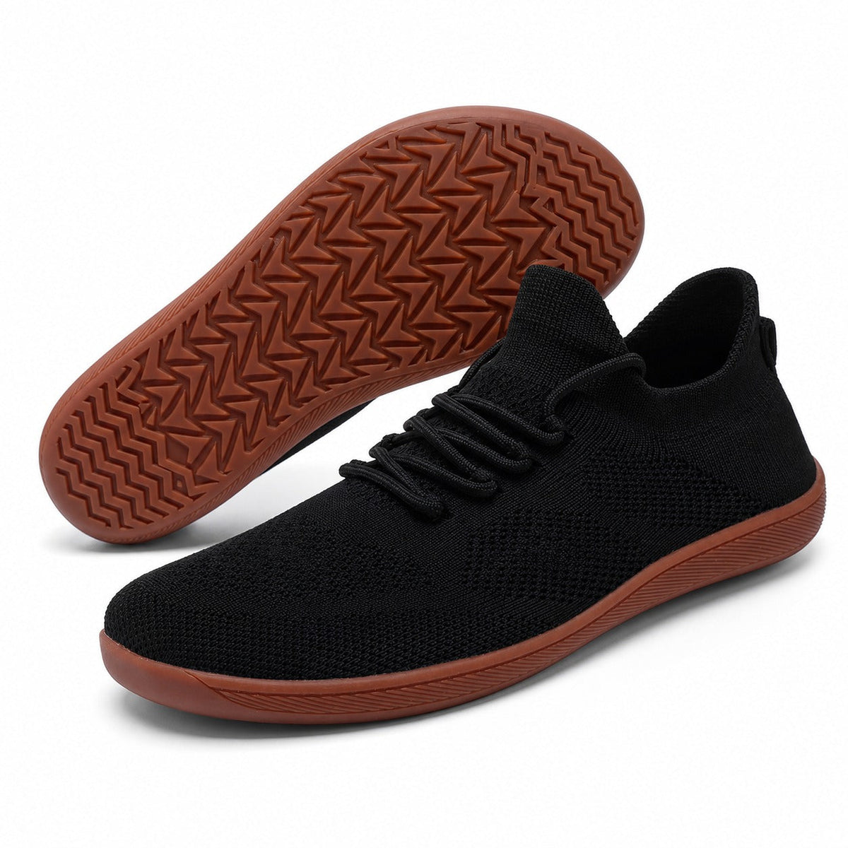 Zenn Wide Toe Barefoot Shoes For Women Colour Black Front Hero Pair