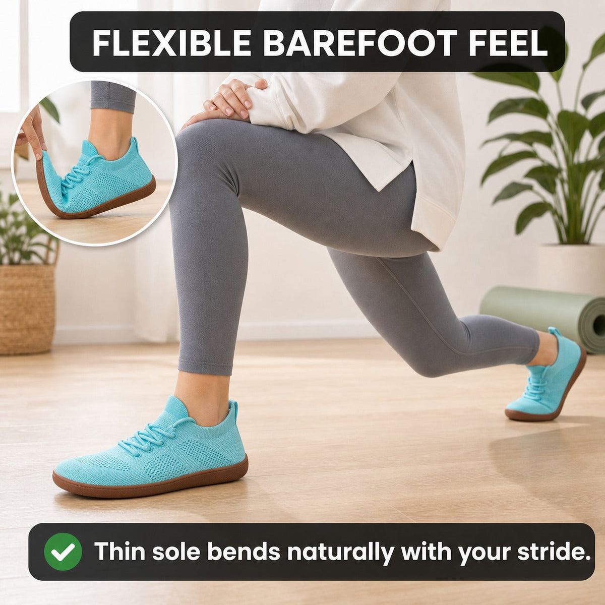 Zenn Wide Toe Barefoot Shoes For Women Colour Blue Flexible Barefoot Lifestyle