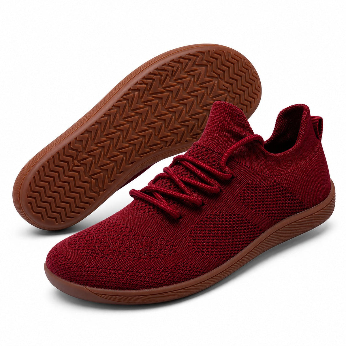 Zenn Wide Toe Barefoot Shoes For Women Colour Deep Red Pair
