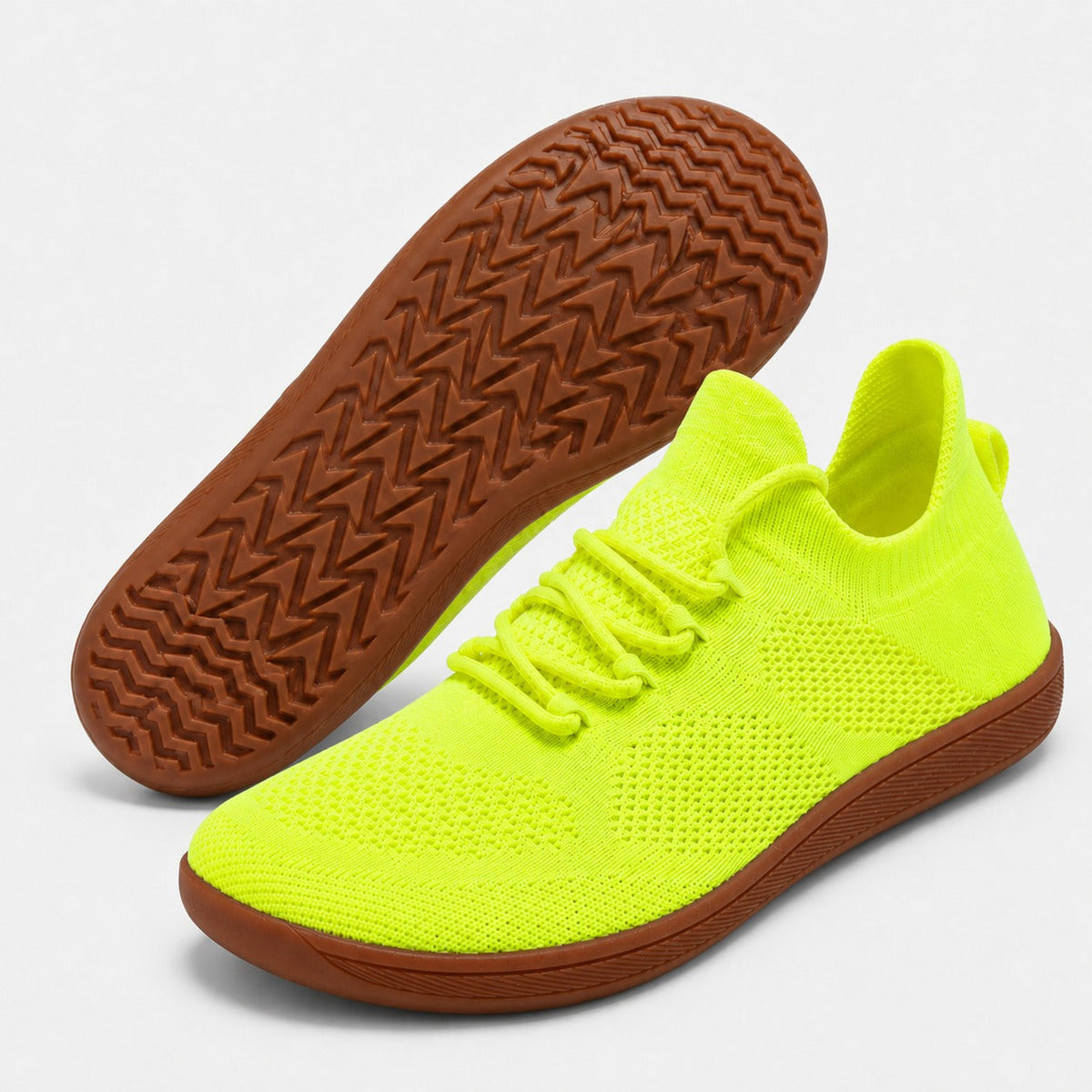 Zenn Wide Toe Barefoot Shoes For Women Colour Lime Front Hero Pair