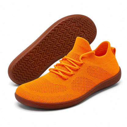 Zenn Wide Toe Barefoot Shoes For Women Colour Orange Front Hero Pair
